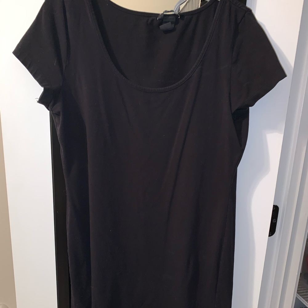 Black cotton staple black dress